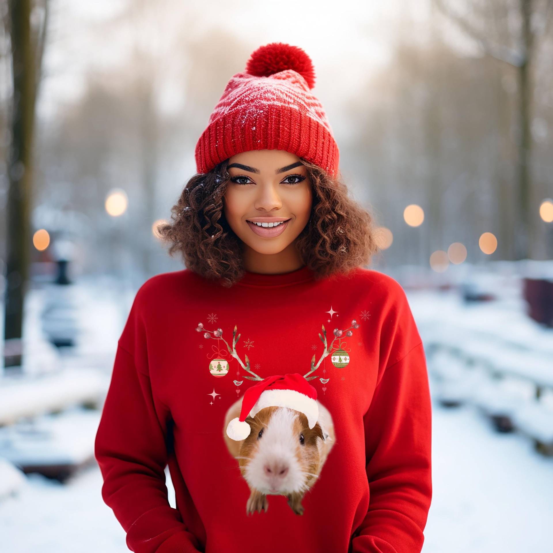 Sweatshirt Frohe Weihnachten Merry Christmas Meerschweinchen Geschenk Weihnachtsfan Weihnachtsliebhaber Weihnachtsgeschenk Weihnachtsbaum von DruckBarDeutschland