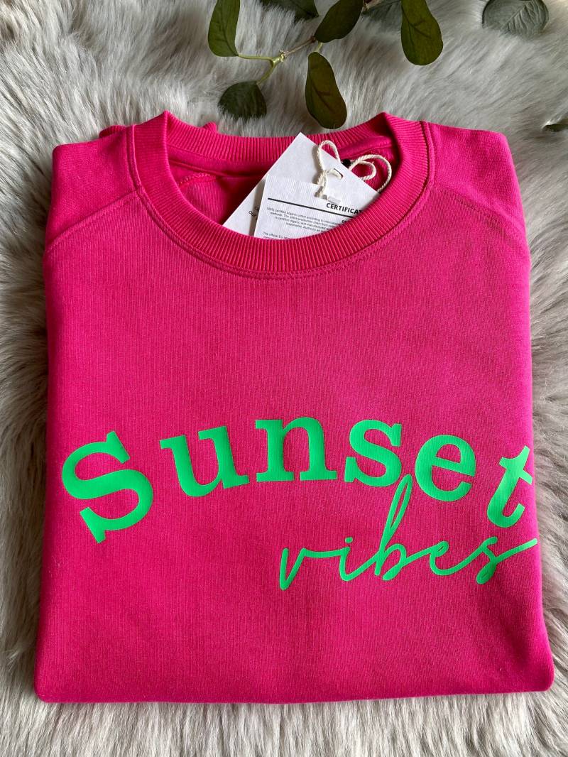 Damen Sweatshirt "Sunset Vibes" | Wunschaufdruck von DruckFrischMnfktr