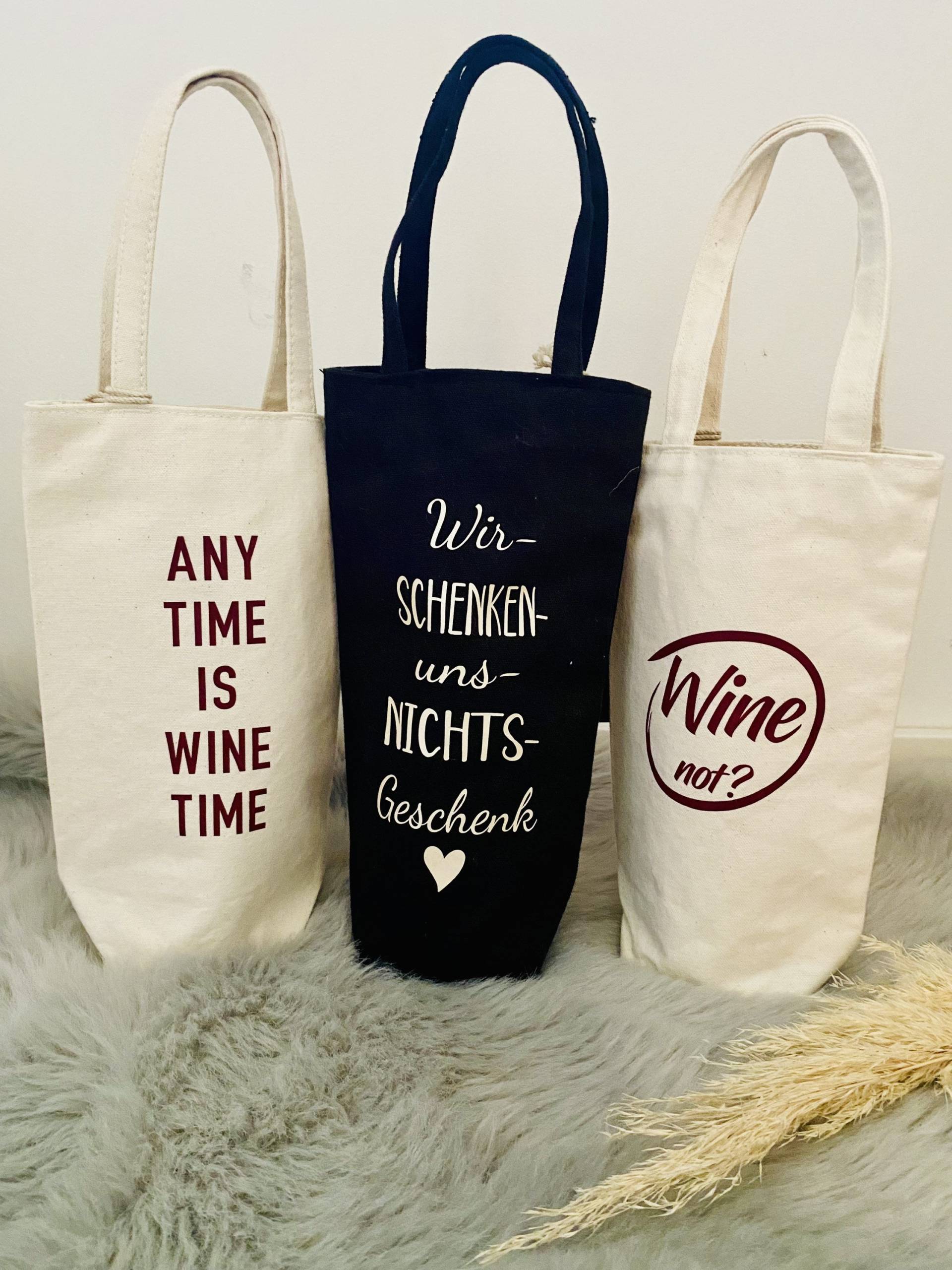 Flaschentasche Weinflasche Geschenktasche Weihnachten Nikolaus von DruckFrischMnfktr