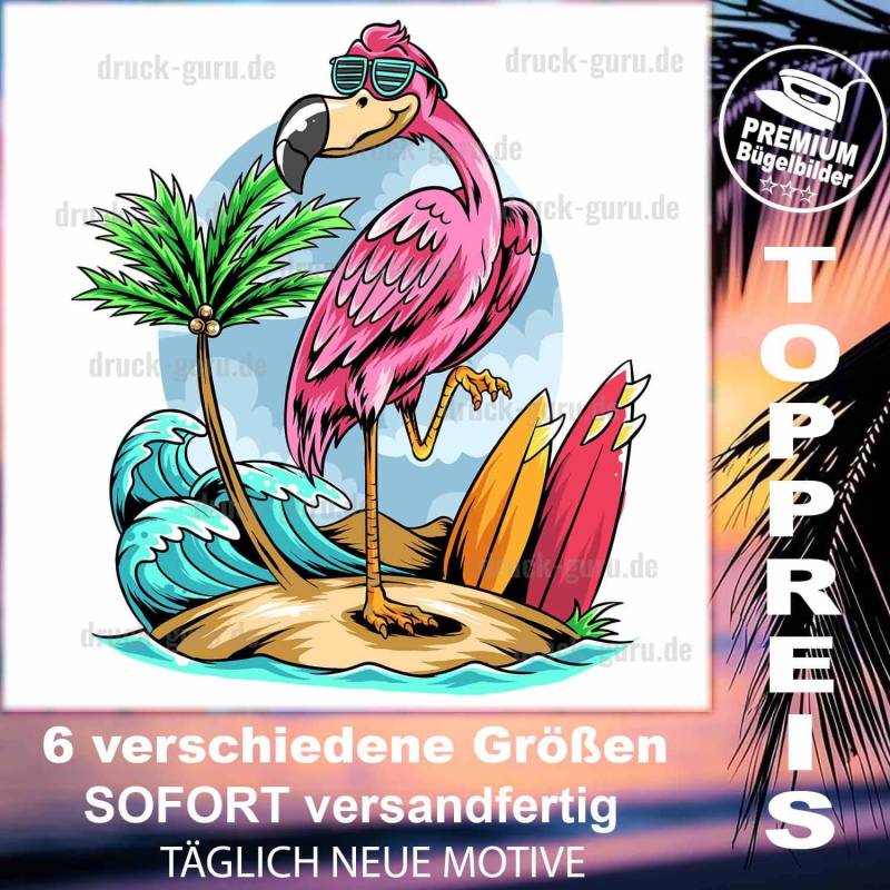 Bügelbild "Summer Flamingo" - Sommer Ferien Urlaub Kinder von DruckGuru