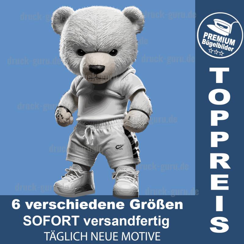 Bügelbild "Teddy White Label2" - Teddybär Kindergarten von DruckGuru