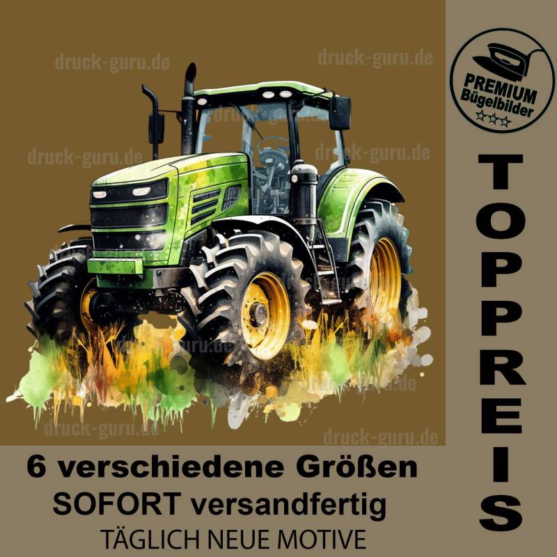 Bügelbild "Traktor Grün-Gelb" - Dorfkind Stolz von DruckGuru
