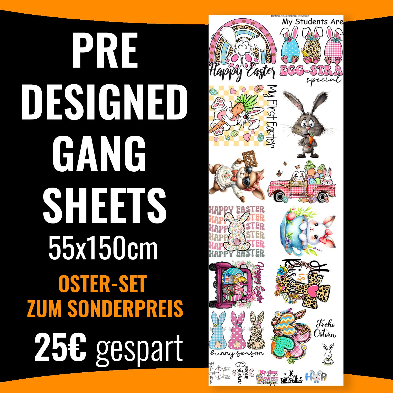 Pre Designd Gang Sheet Ostern von DruckGuru