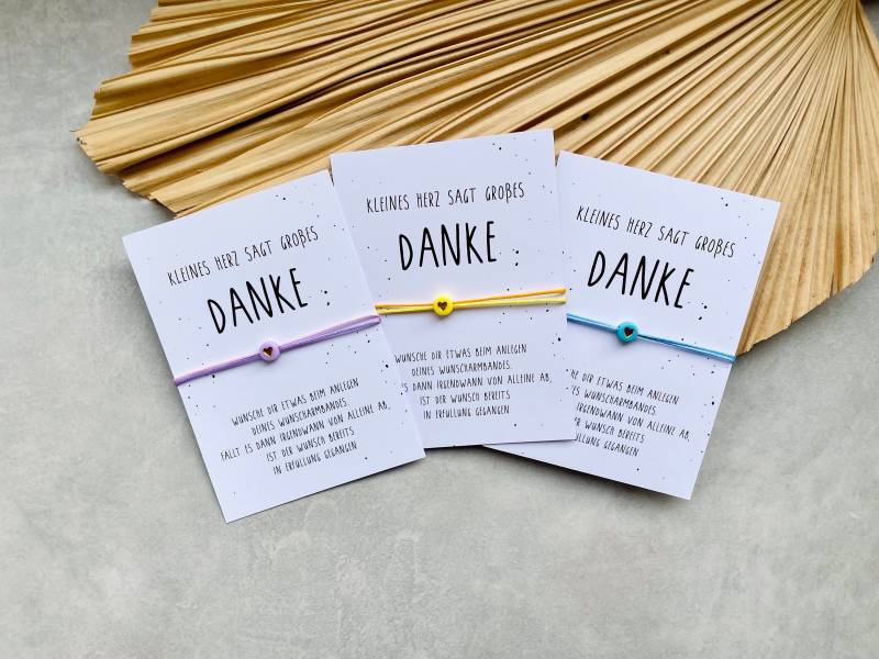 Kleines Herz Sagt Großes Danke Armbänder - Kindergarten Verabschiedung Geschenk Für Erzieherinnen von Druckerstueble