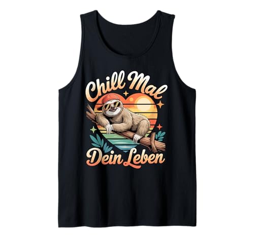 Herren Chill Mal Dein Leben Lässiger Faultier Stil Tank Top von Druckfun chillen und relaxen lustiges Faultier