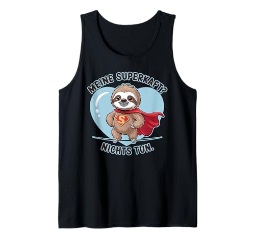 Herren Meine Superkraft? Nichts Tun Faultier Tank Top von Druckfun chillen und relaxen lustiges Faultier