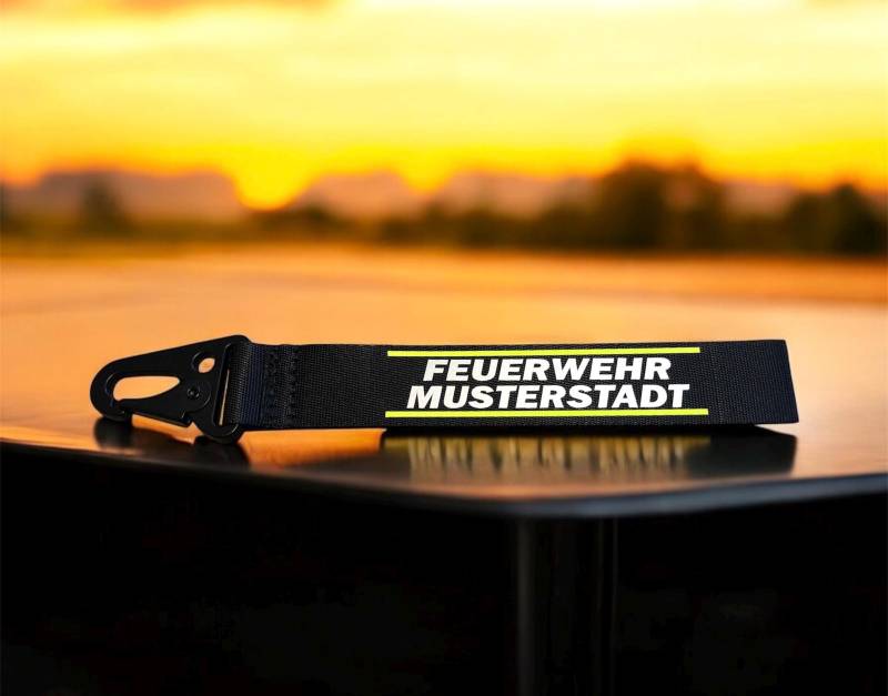 Schlüsselanhänger „Feuerwehr" Hupf Style von DruckundSchmuck