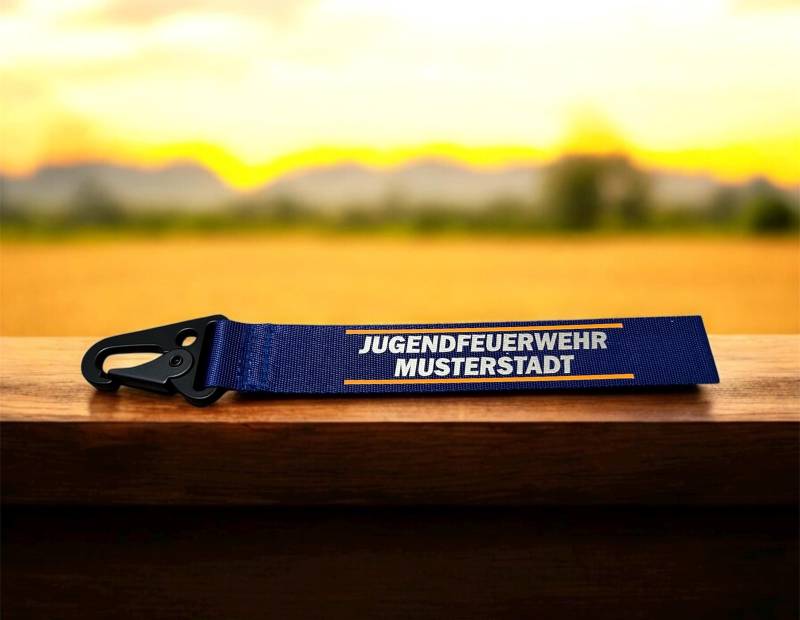 Schlüsselanhänger „Jugendfeuerwehr" Hupf Style von DruckundSchmuck