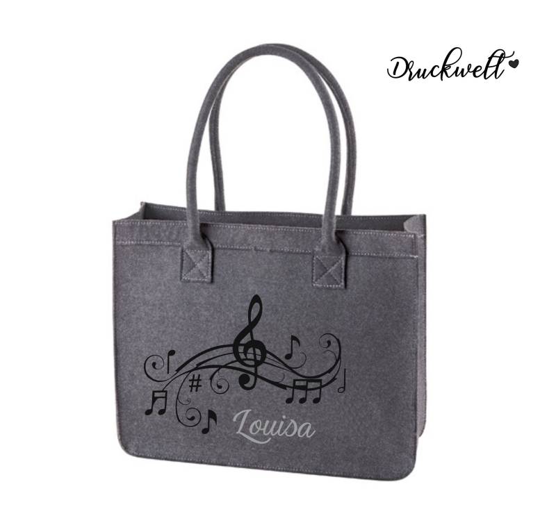 Filz-Shopper ~Musik Mit Wunschnamen~ von Druckwelt