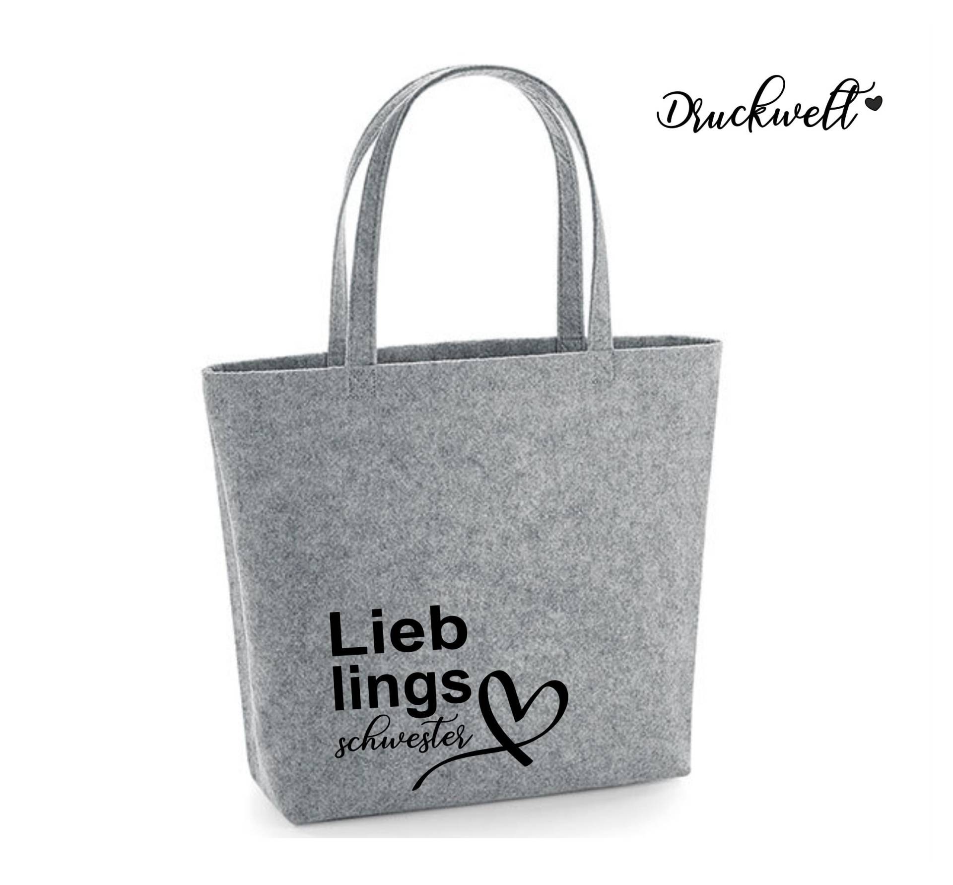 Filzshopper Hellgrau Einkaufstasche von Druckwelt