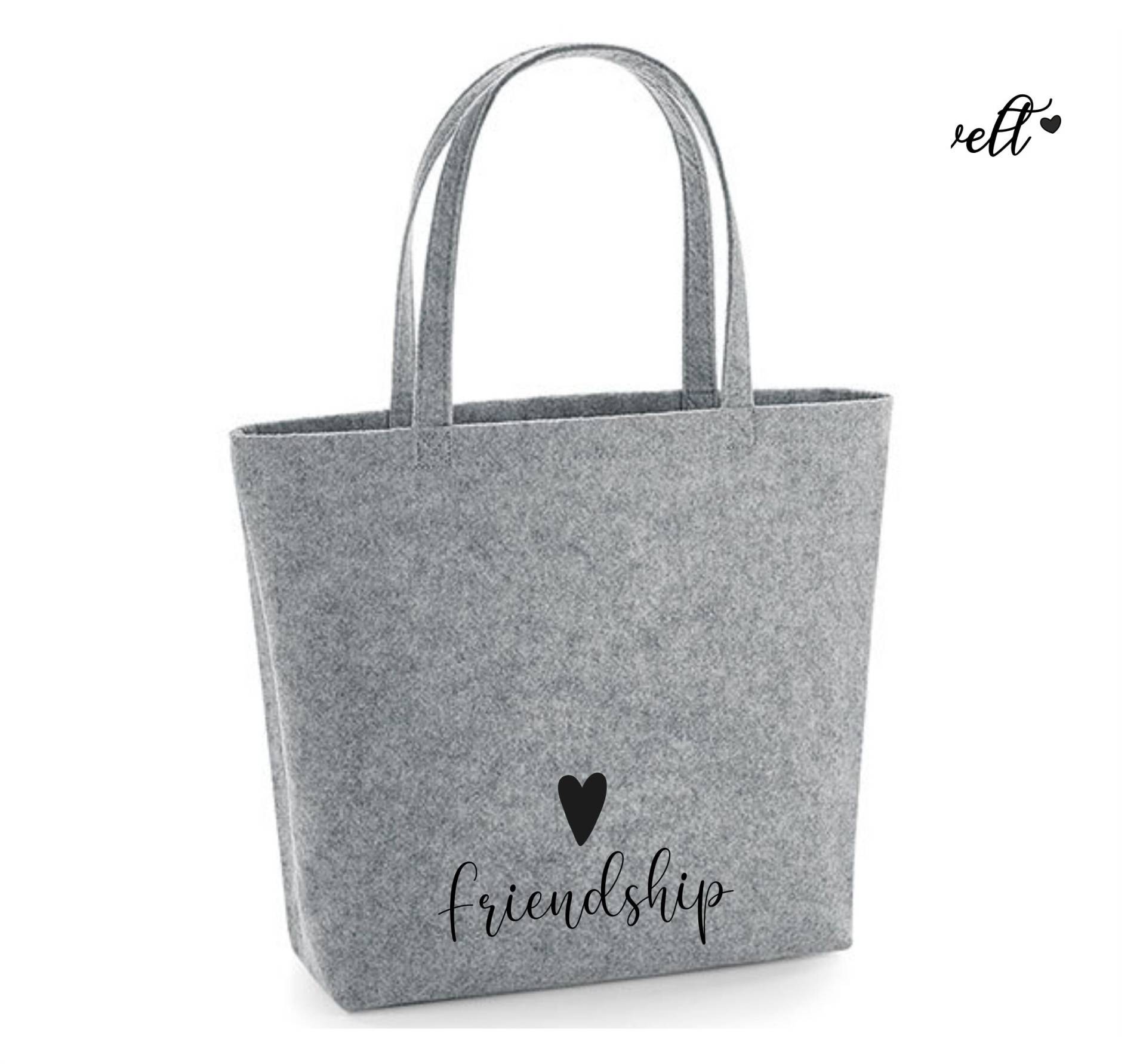 Filztasche Freundinnen, Beste Freundin, Name, Edel, Geschenk, Freundin, Mama, Weihnachtsgeschenk, Filzshopper, Friendship von Druckwelt