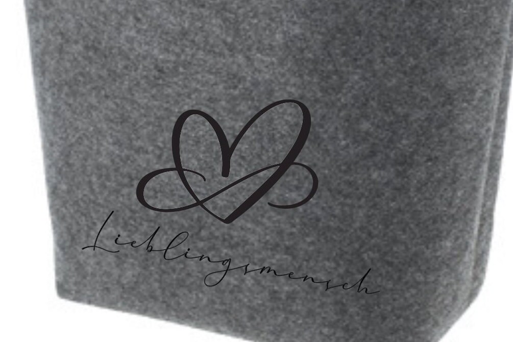 Große Tasche - Filzshopper Xl Lieblingsmensch Herz von Druckwelt