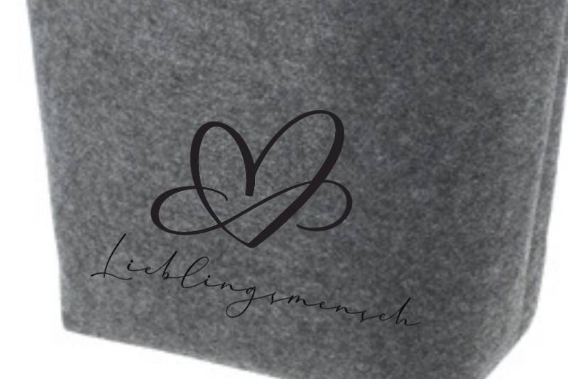 Große Tasche - Filzshopper Xl Lieblingsmensch Herz von Druckwelt