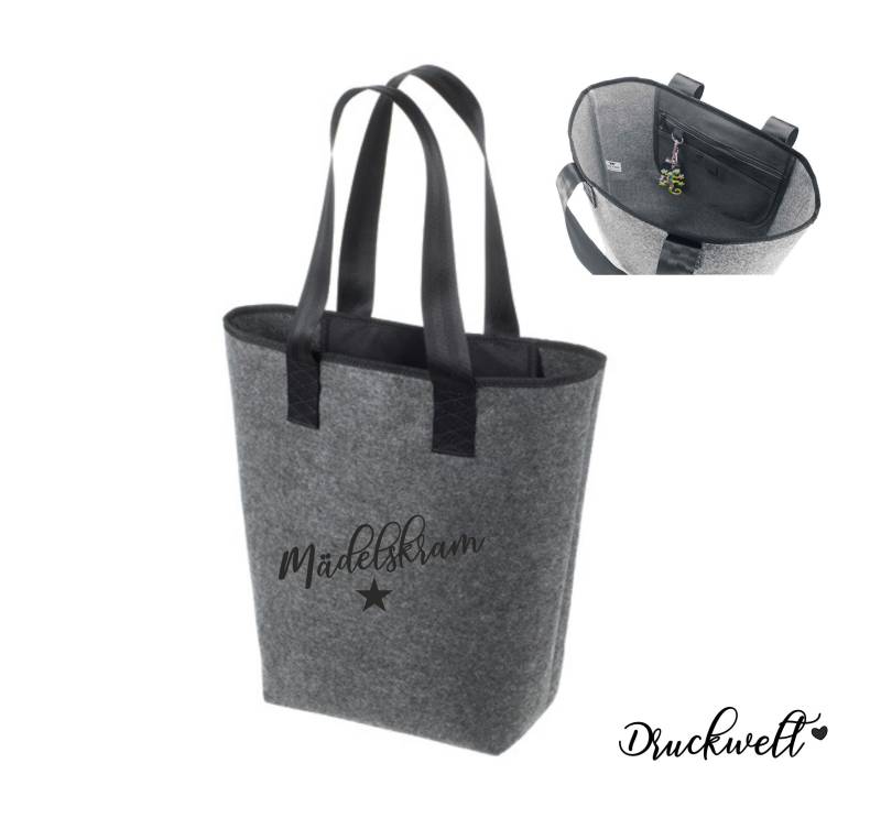Große Tasche - Filzshopper Xl Mädelskram von Druckwelt
