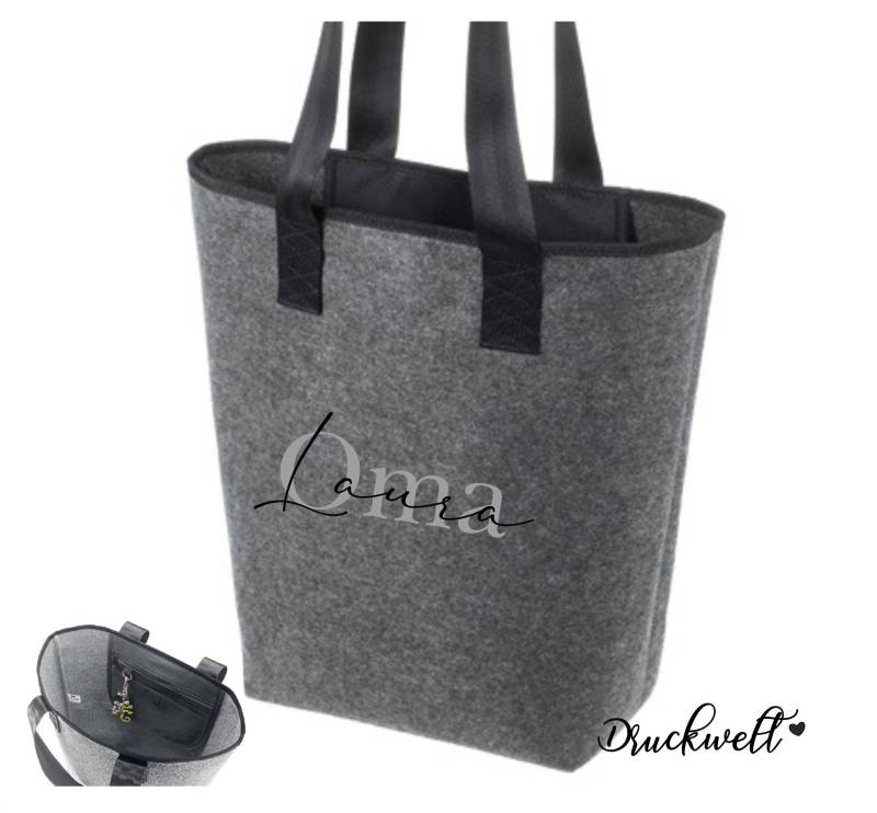 Große Tasche - Filzshopper Xl Oma Mit Namen von Druckwelt