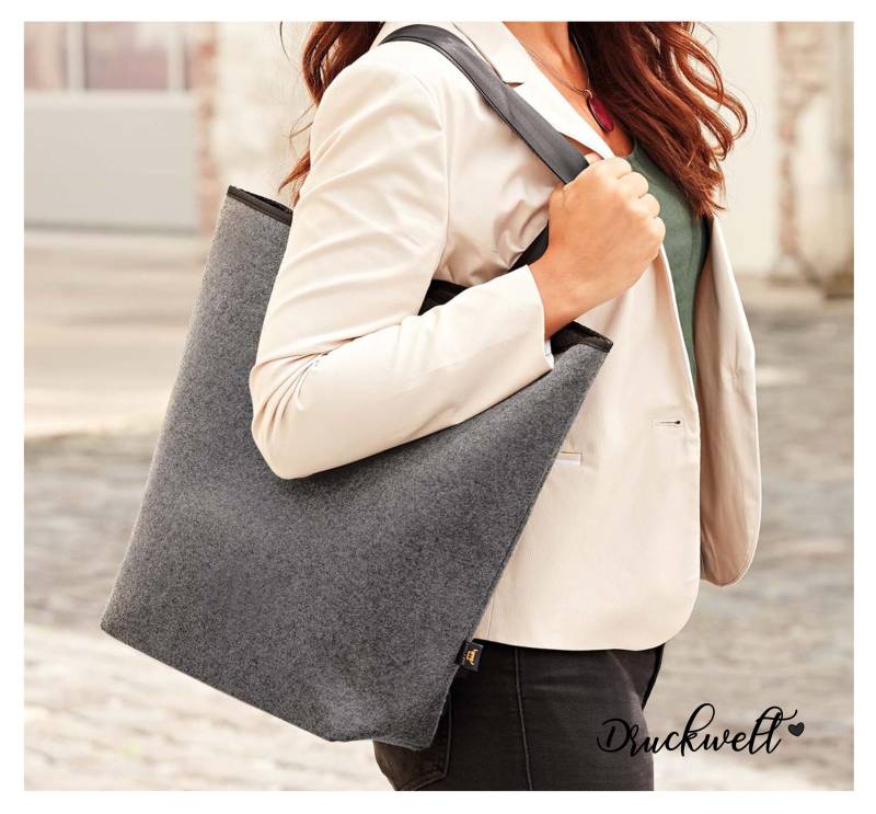Große Tasche - Filzshopper Xl Wunschname von Druckwelt