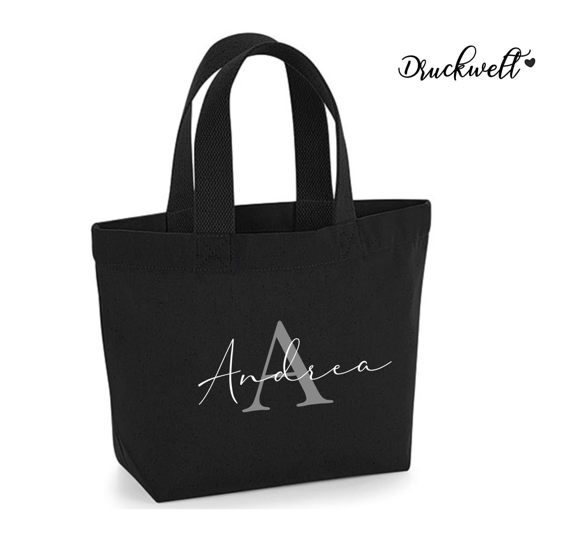 Tasche, Initialie-Name - Buchstabe -100 % Biobaumwolle- Shopper-Geschenk, Tasche Mit Name, Shopper, Handbag, Baumwolltasche, Freundin, Mama von Druckwelt