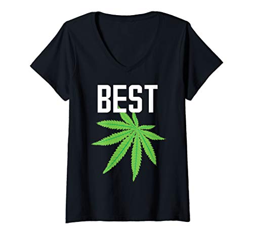 Damen Beste BUD Weed Marihuana Leaf Pot Rauchen T-Shirt mit V-Ausschnitt Damen Beste BUD Weed Marihuana Leaf Pot Rauchen T-Shirt mit V-Ausschnitt von Drugs Weed Smoking Apparel