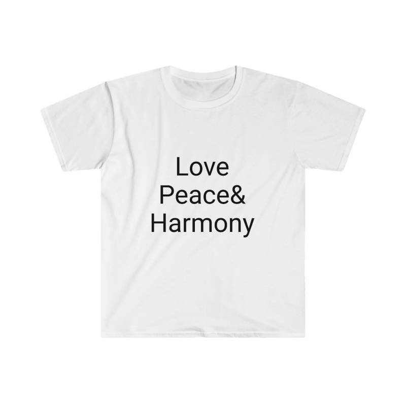 Unisex Softstyle T-Shirt Love Peace & Harmony Unisex Softstyle T-Shirt Love Peace & Harmony von Drugstorekarma