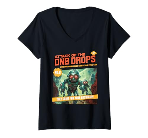 Damen Drum N Bass Sci-Fi DnB Liquid T-Shirt mit V-Ausschnitt Damen Drum N Bass Sci-Fi DnB Liquid T-Shirt mit V-Ausschnitt von Drum And Bass Dance Gift