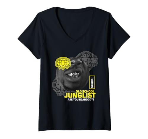 Damen Junglist DnB Drum und Bass T-Shirt mit V-Ausschnitt Damen Junglist DnB Drum und Bass T-Shirt mit V-Ausschnitt von Drum And Bass Gift