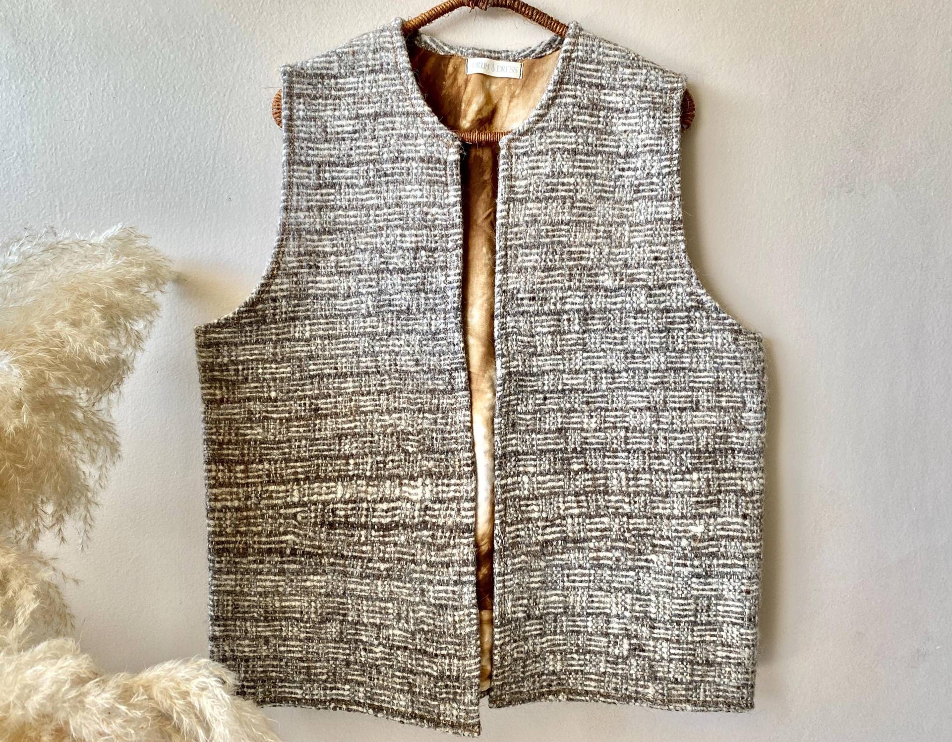 Handgewebte Herren Weste Graue Weste, S/M Handgewebte Herren Weste Graue Weste, S/M von DrumandDress