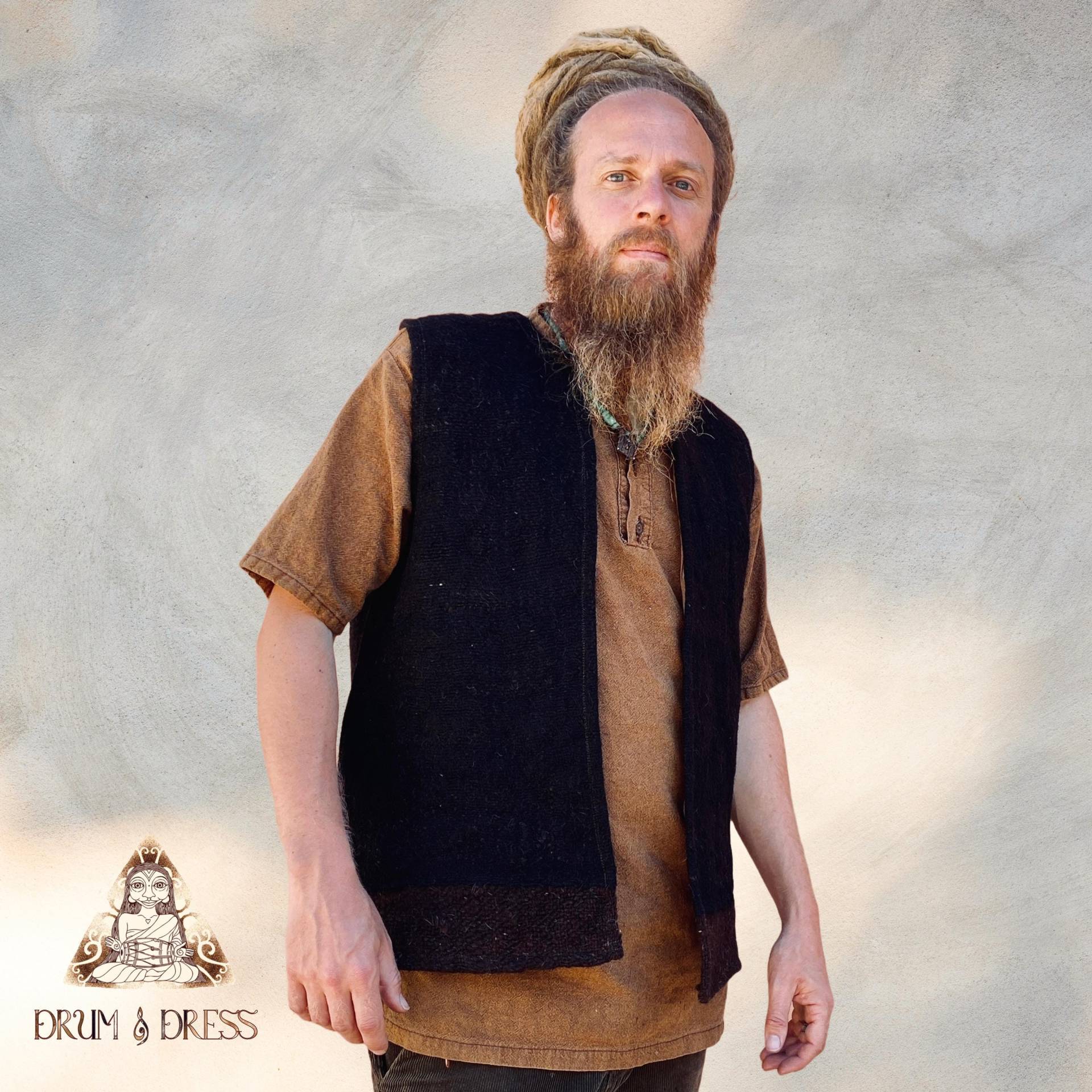 Wollweste.schwarz/Braun Weste.jacke.unterrock.handmade, Eco-Freundlich Wollweste.schwarz/Braun Weste.jacke.unterrock.handmade, Eco-Freundlich von DrumandDress