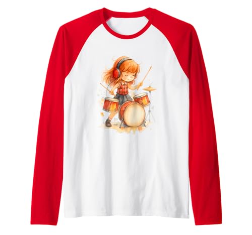 Drummer Drummer Drumsticks Rock & Roll Hands Kinder Mädchen Raglan von Drummer Apparel for the girls Store