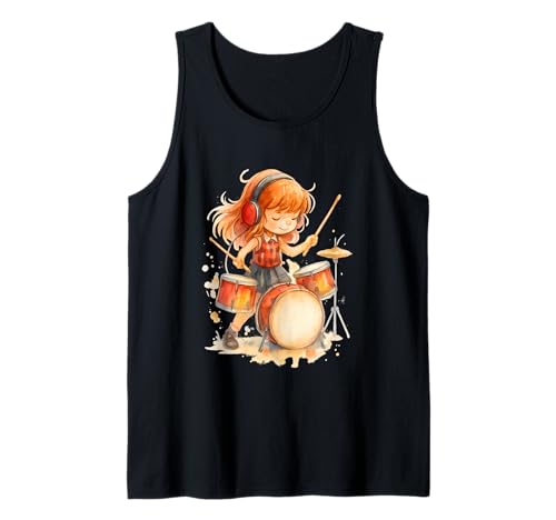 Drummer Drummer Drumsticks Rock & Roll Hands Kinder Mädchen Tank Top von Drummer Apparel for the girls Store