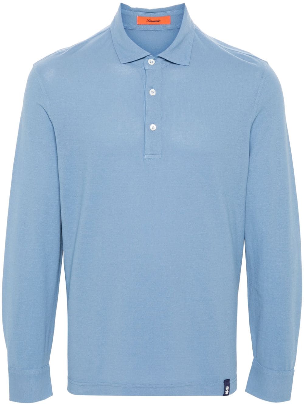 Drumohr Langärmeliges Poloshirt - Blau von Drumohr