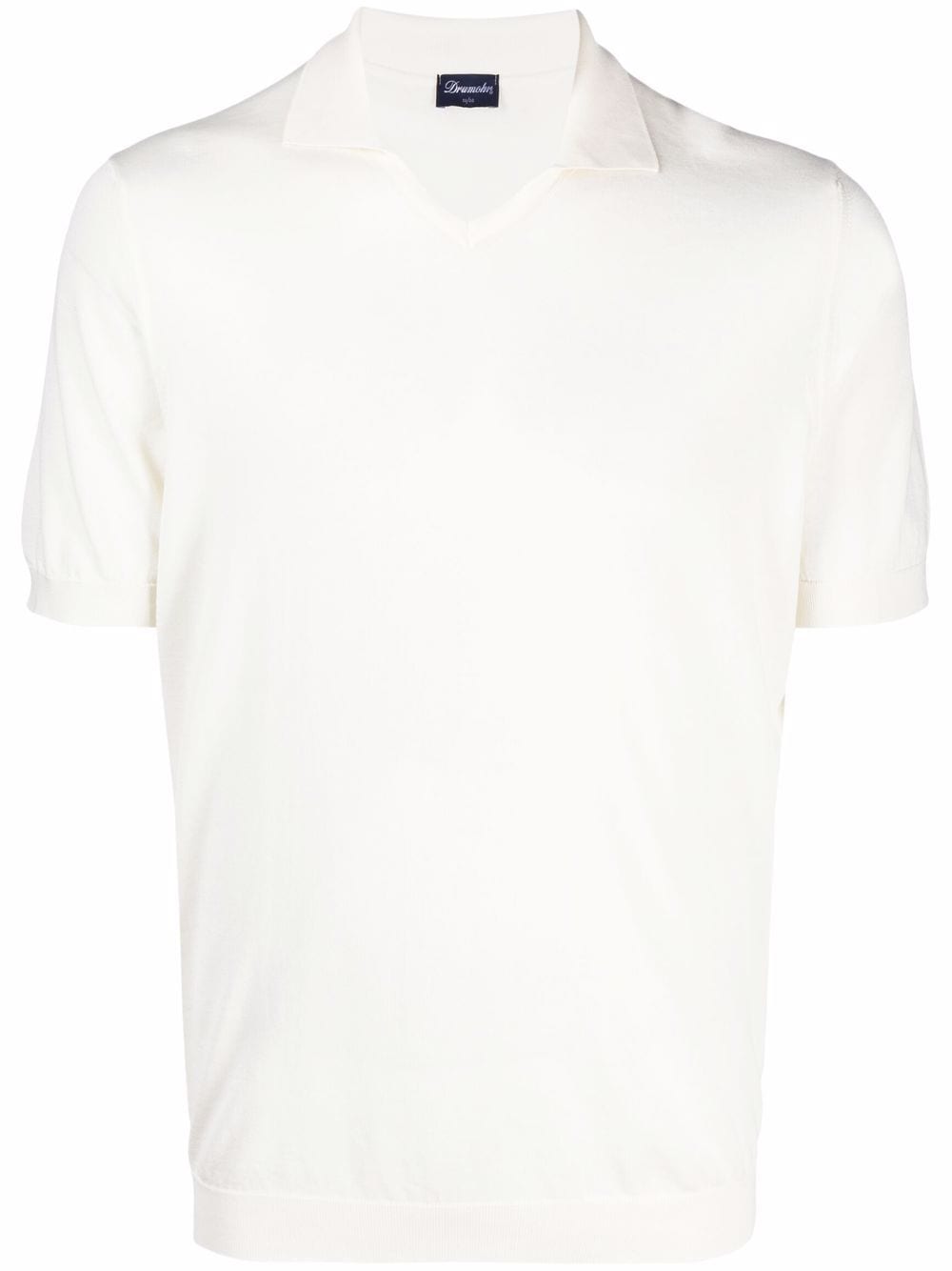 Drumohr T-Shirt mit offenem Poloshirtkragen - Nude von Drumohr