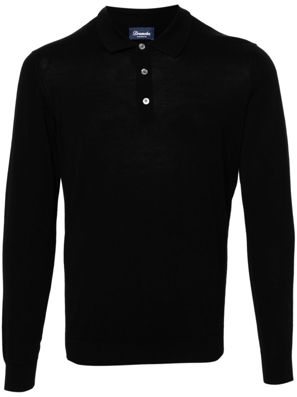 Drumohr fine-knit polo shirt - Schwarz von Drumohr