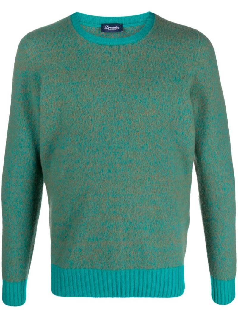 Drumohr Melierter Pullover mit gebürstetem Finish - Grün von Drumohr