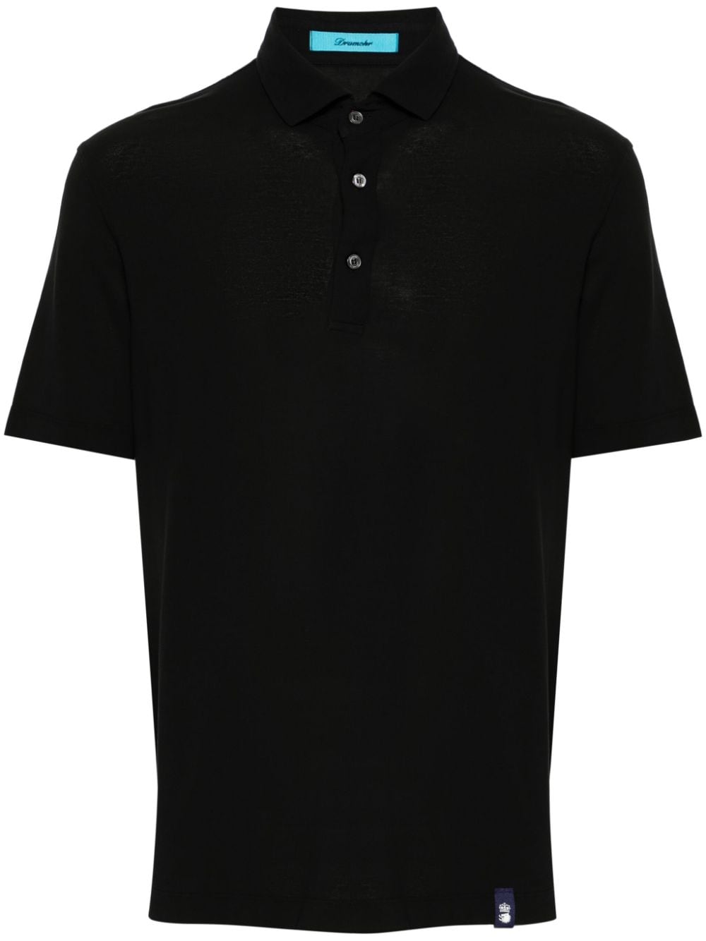 Drumohr Poloshirt mit Spreizkragen - Schwarz von Drumohr