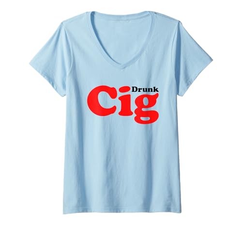 Damen Drunk Cig Lustige Vintage Humor Zigarette T-Shirt mit V-Ausschnitt Damen Drunk Cig Lustige Vintage Humor Zigarette T-Shirt mit V-Ausschnitt von Drunk Cig Funny Graphic Tees