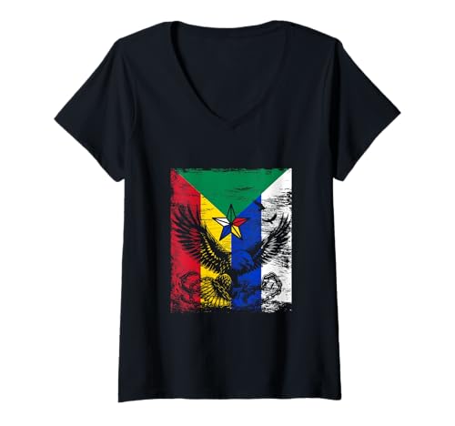 Damen Drusen Flagge, Al Muwahhidun, Druzen Stern Symbol flag Druze T-Shirt mit V-Ausschnitt Damen Drusen Flagge, Al Muwahhidun, Druzen Stern Symbol flag Druze T-Shirt mit V-Ausschnitt von Druze flag, Al Muwahhidun,The People of Monotheism
