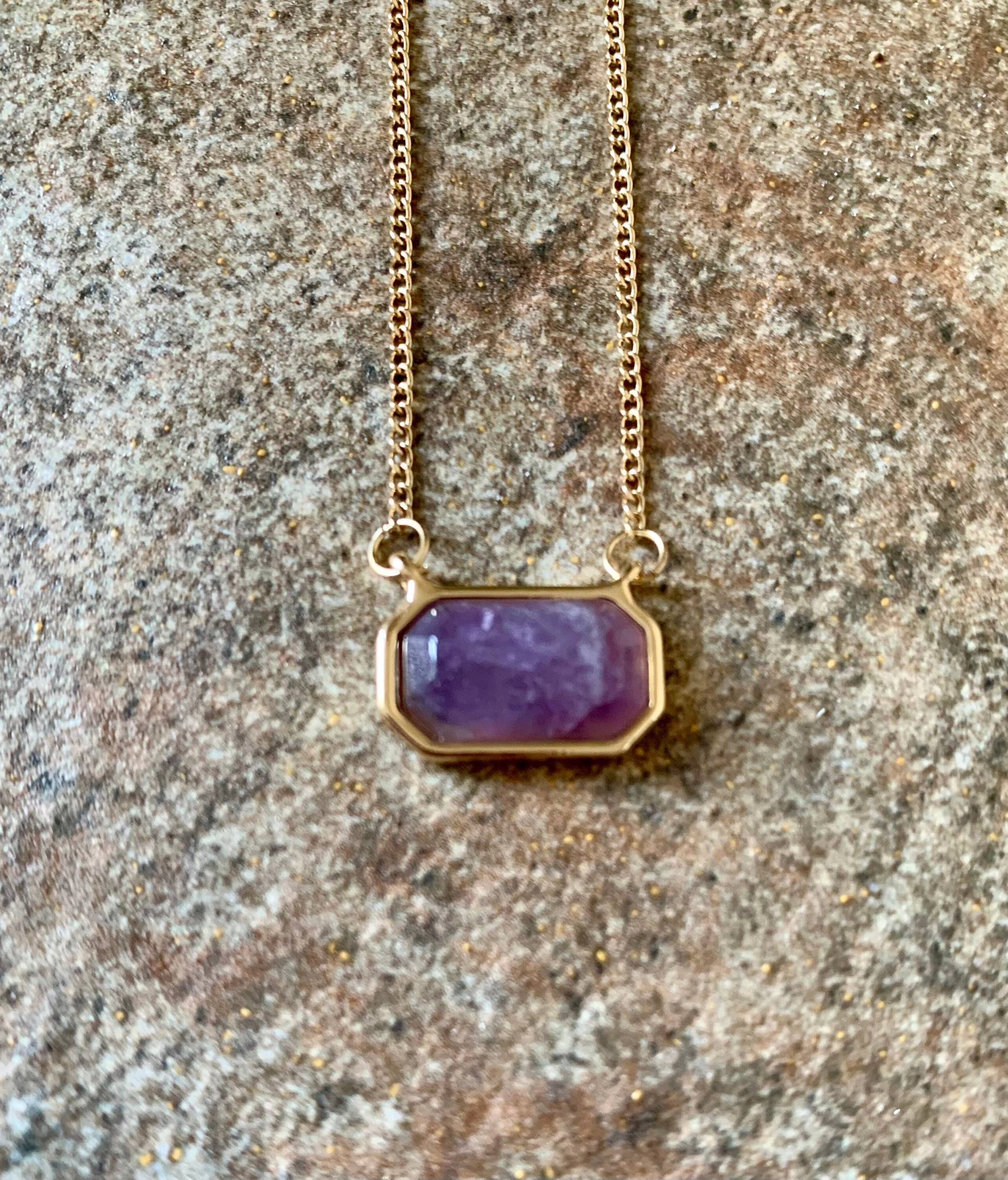 Facettierte Amethyst Halskette, Gold Minimalist von DruzyRocksBoutique