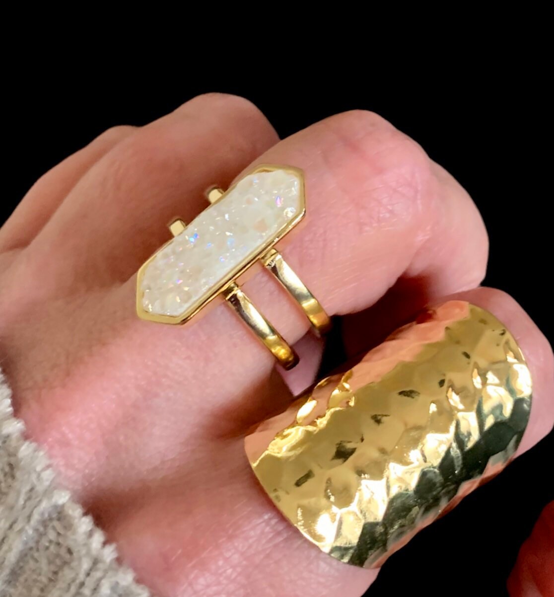 Gaga Druzy Ring, Ab, Gold von DruzyRocksBoutique