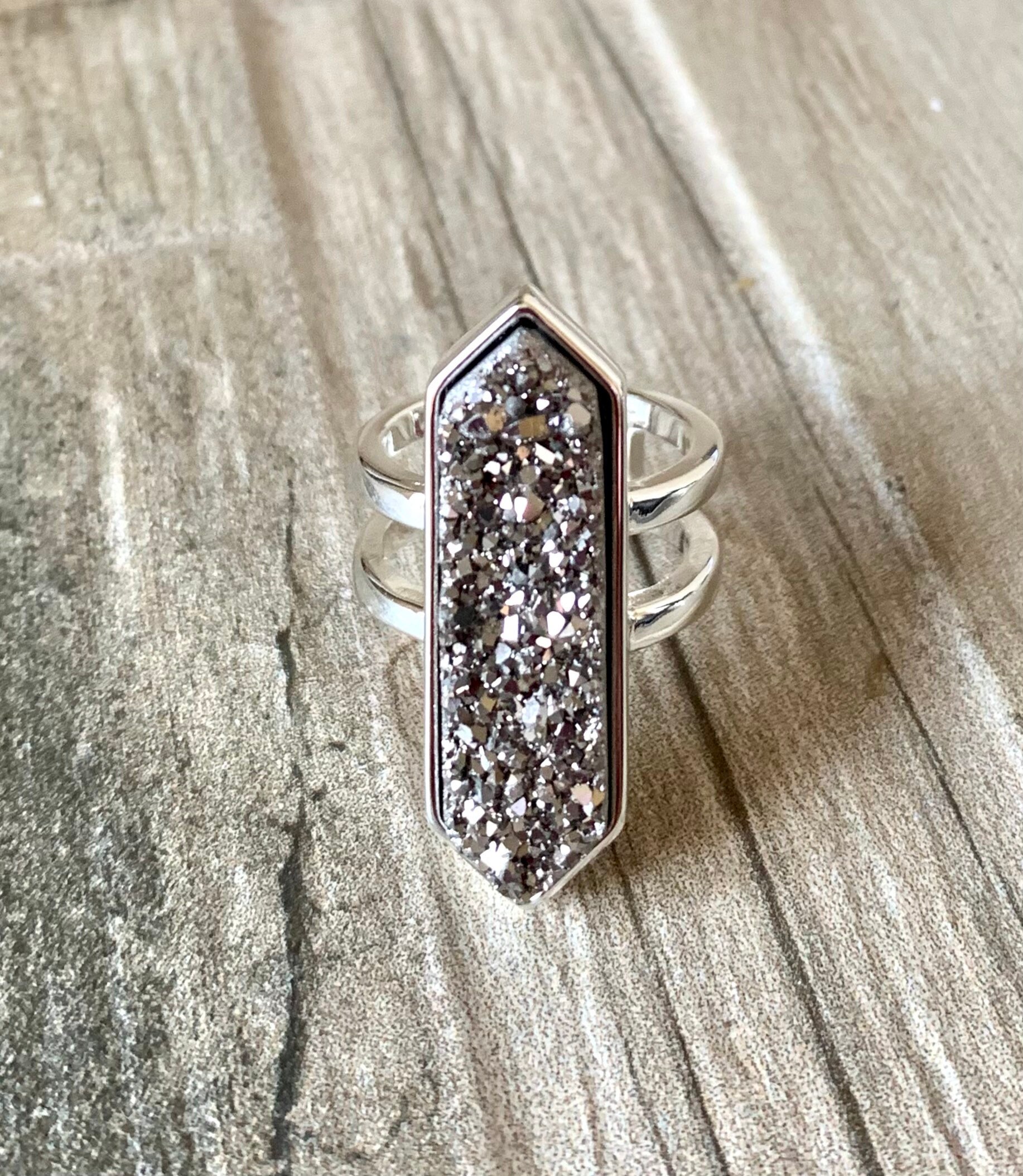 Silber Auf Druzy Ring von DruzyRocksBoutique