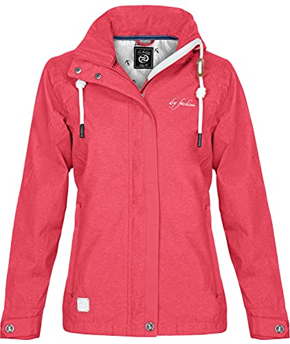 Dry Fashion Damen Funktionsjacke Greetsiel - Outdoor Jacke Damen Reißverschluss Jacke Atmungsaktiv Winddicht Wasserdicht in Rot-Melange Größe 48 von Dry Fashion