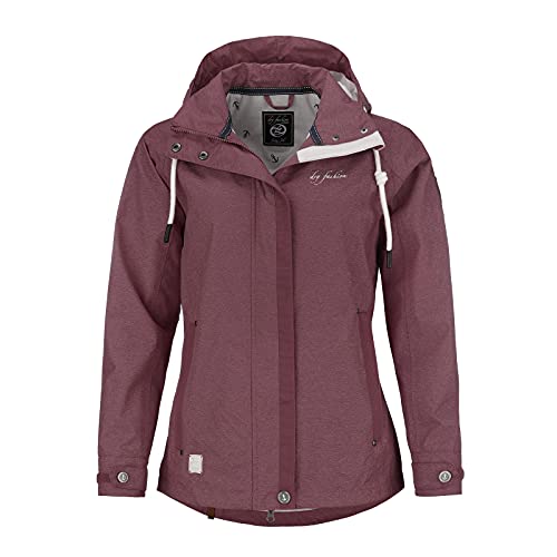 Dry Fashion Damen Funktionsjacke Greetsiel - Outdoor Jacke Damen Reißverschluss Jacke Atmungsaktiv Winddicht Wasserdicht in Beere-Melange Größe 38 von Dry Fashion
