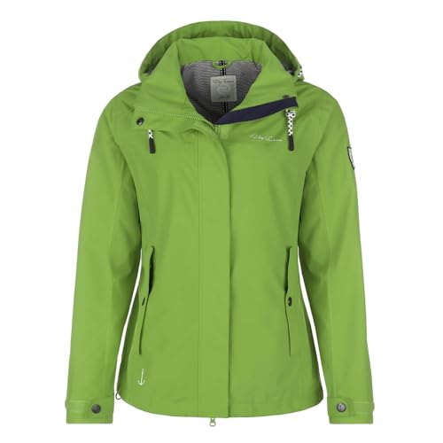 Dry Fashion Damen Funktionsjacke Norderney - Wasserdichte Outdoor-Jacke mit gestreiftem Innenfutter in Grün Größe 40 von Dry Fashion