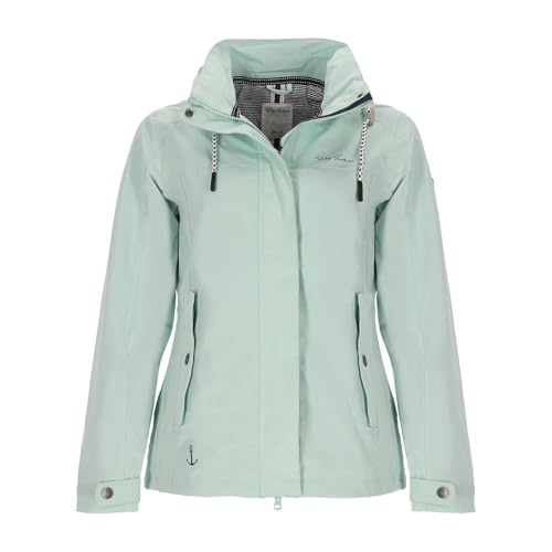 Dry Fashion Damen Funktionsjacke Norderney - Wasserdichte Outdoor-Jacke mit gestreiftem Innenfutter in Hellblau Größe 46 von Dry Fashion