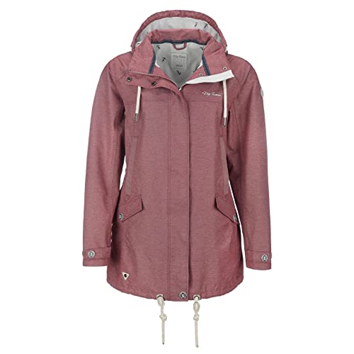 Dry Fashion Damen Funktionsmantel Bansin - Regen-Mantel Funktionsjacke Regenjacke wasserdicht winddicht in Dunkle Beere Melange Größe 40 von Dry Fashion