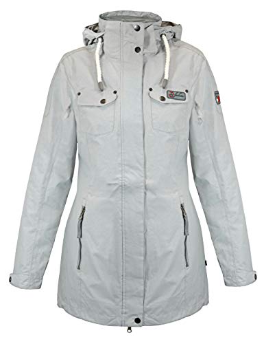 Dry Fashion Damen Funktionsmantel Regenmantel W Langeoog, Farbe:hellgrau, Größe:36 von Dry Fashion