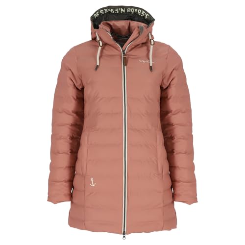 Dry Fashion Damen Polyurethan-Mantel Danzig gesteppt - Outdoor-Jacke wind- und wasserdicht in Alt-Rosa Größe 44 von Dry Fashion