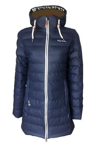 Dry Fashion Damen Polyurethan-Mantel Danzig gesteppt - Outdoor-Jacke wind- und wasserdicht in Navy Größe 36 von Dry Fashion