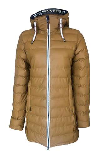 Dry Fashion Damen Polyurethan-Mantel Danzig gesteppt - Outdoor-Jacke wind- und wasserdicht in Zimt Größe 42 von Dry Fashion