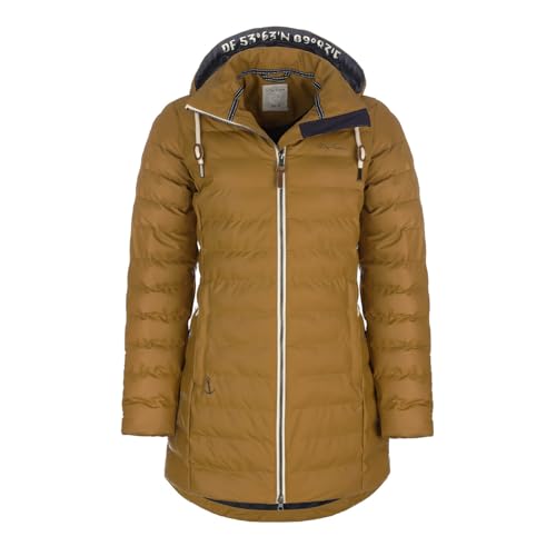 Dry Fashion Damen Polyurethan-Mantel Danzig gesteppt - Outdoor-Jacke wind- und wasserdicht in Zimt Größe 52 von Dry Fashion