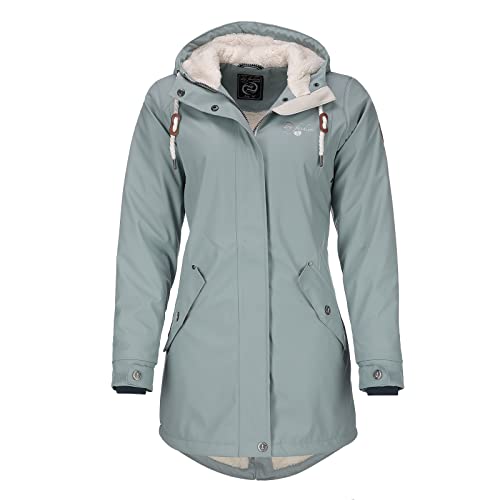 Dry Fashion Damen Regenmantel Malmö - Frauen Regenjacke Jacke mit Kapuze Lang Winddicht Wasserdicht Gefüttert mit Teddyfleece in Pastellblau Größe 44 Dry Fashion Damen Regenmantel Malmö - Frauen Regenjacke Jacke mit Kapuze Lang Winddicht Wasserdicht Gefüttert mit Teddyfleece in Pastellblau Größe 44 von Dry Fashion